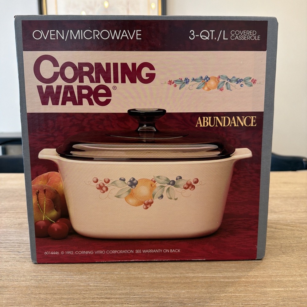 VTG Corning Ware Abundance A-3-B Casserole Dish 3 QRT/Liter NEW IN SEALED BOX
